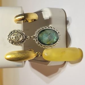 3 Pairs of Vintage Clip on Earrings